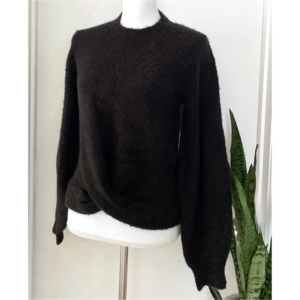 Joie Stavan Metallic Twist Knot Crewneck Sweater​​​​​​​